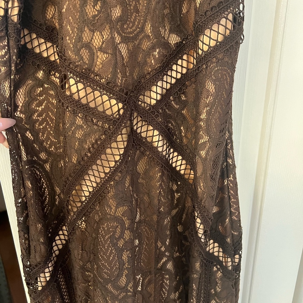 Guess Brown Lace Dress SzM - Picture 4 of 16
